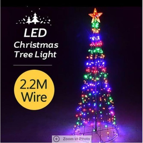 2.2M Giant Multi-Colour LED Christmas Tree 17 Light Strands19 bulbs Xmas Lights