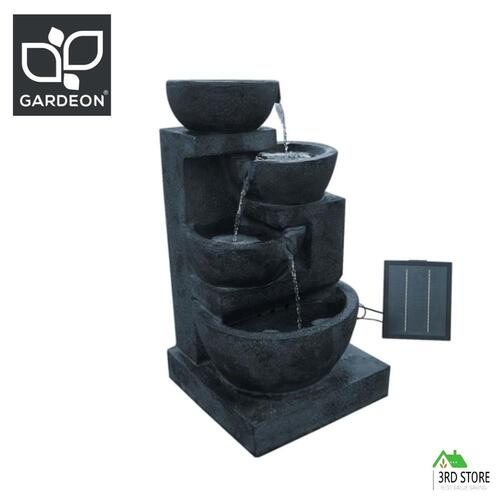 RETURNs Gardeon Solar Water Feature with LED Lights 4-Tier Blue 72cm