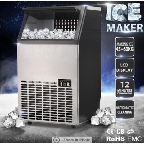 RETURNs Maxkon Ice Maker Machine 45~60KG/Day Portable Ice Cube Auto Commercial Ice Maker