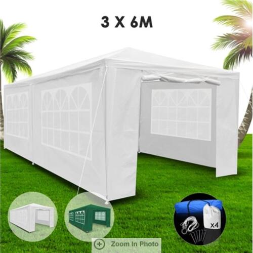 3x6m Gazebo Waterproof Outdoor Wedding Party Marquee Tent Camping White Walled
