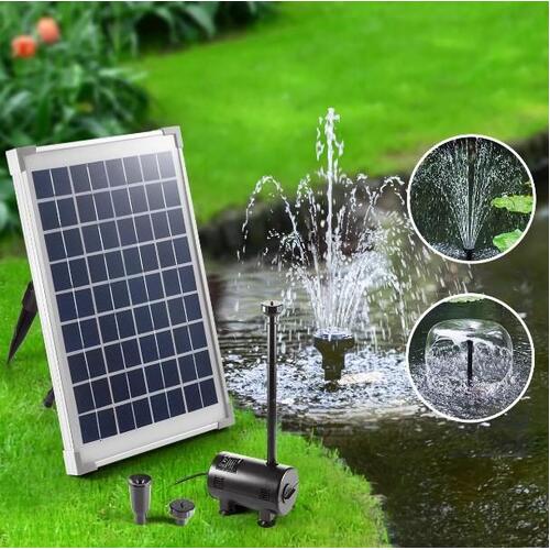 Solar Water Pump 10W 12V Brushless Solar Panel Kit Powered Fountain Pond Plastic