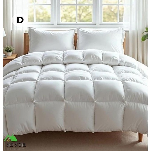 Royal Comfort Soft Touch Deluxe Goose Feather and Down Quilt 500GSM in White