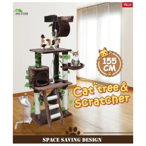 Cat Scratching Post Tree Gym House Condo Furniture Scratcher Pole Toy Multi-Size