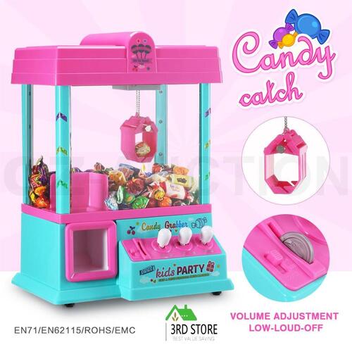 Mini Toy Claw Machine Arcade Game Candy Catch Grabber with LED Lights & Music