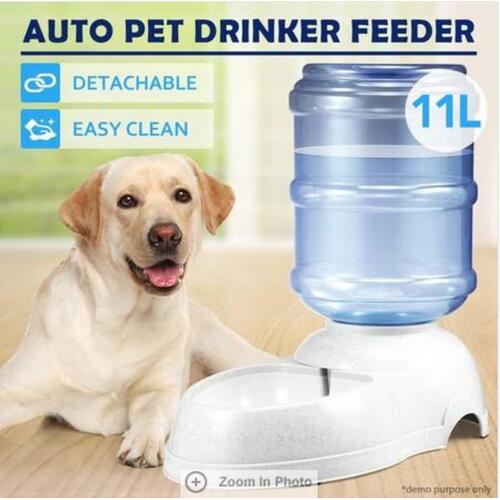 11L Pet Dog Cat Puppy Water Dispenser Feeder Bottle Bowl Dish Automatic Drinking