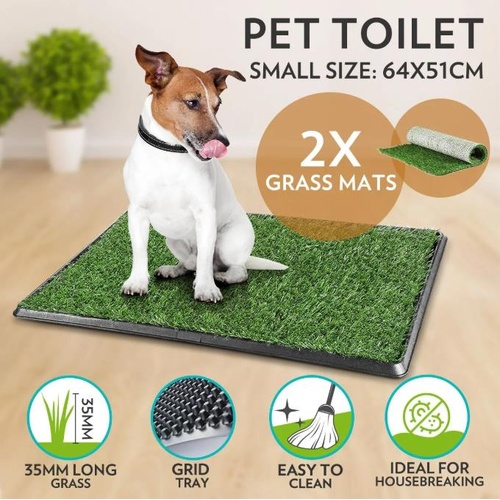 Indoor Pet Training Toilet Puppy Potty Training Pet Potty with 2 Grass Mats