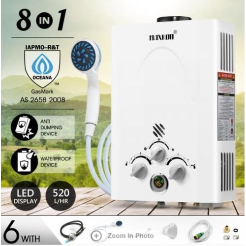 RETURNs MAXKON Gas Hot Water Heater Portable Shower Camping Outdoor LPG Caravan 4WD
