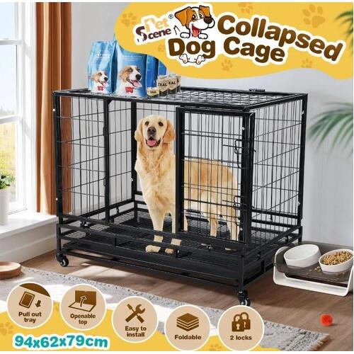 Dog Crate Cage Kennel House Rabbit Hutch Cat Pet Enclosure Carrier Foldable
