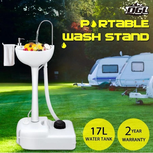 17L Water Capacity Camping Portable Sink Food Wash Basin Stand Outdoor Event