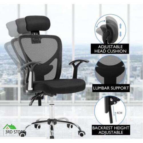 Adjustable Breathable Ergo Mesh Office Computer Chair w/ Lumbar Support Black