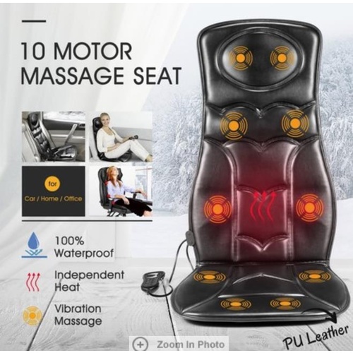 10 Motor Vibration Massage Chair Pad Seat Cushion w/ Heat for Home Office Car