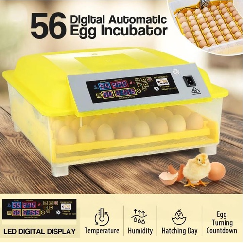 Pet Scene 56 Egg Incubator Fully Automatic LED Hatching Chicken Duck Egg Poultry