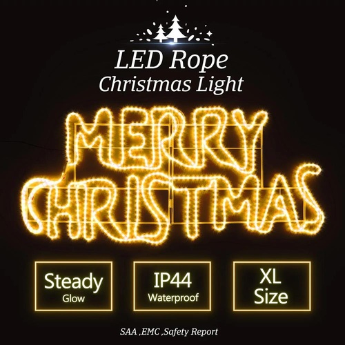LED Merry Christmas Rope Lights Party Xmas Decoration Indoor Outdoor 190x80cm