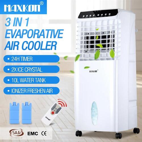 Maxkon 3in1 Evaporative Air Cooler Fan Ionizer Humidifier Conditioner w/ Remote