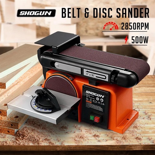 RETURNs SHOGUN 500W Belt Disc Sander Power Tool Linisher Machine Grinder Bench Mount