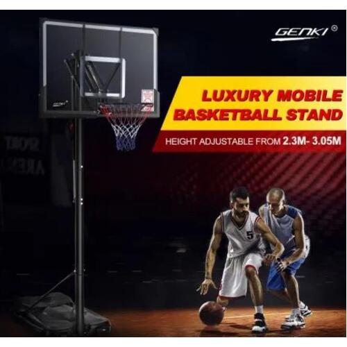 New 2.3-3.05m Portable Basketball Hoop Stand Backboard Net Ring Set Quick Adjust