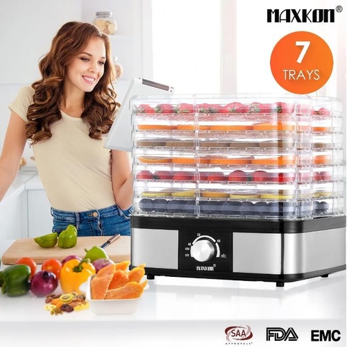 Maxkon Food Dehydrator Fruit Meat Dryer Beef Jerky Maker Food Reserver 7 Trays