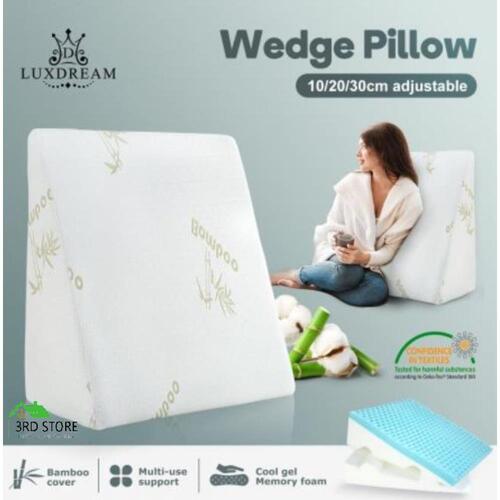 Luxdream Adjustable Wedge Pillow Cool Gel Memory Foam Back Support Sleep Cushion