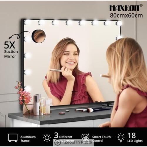 Maxkon Hollywood Vanity Makeup Mirror Vanity 18 LED Light Bulbs Touch Control