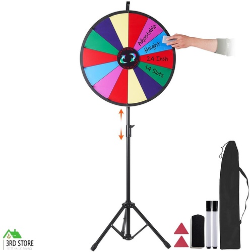 60cm Color Prize Wheel Folding Tripod Floor Stand Spinnig Game Carnival