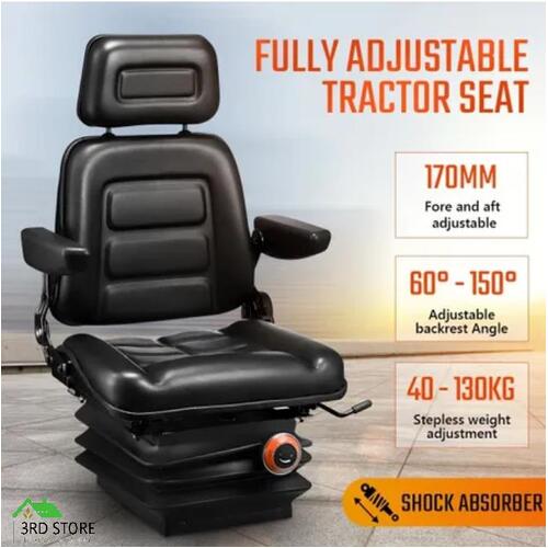Suspension Tractor Seat Excavator Forklift Truck Backrest Chair PU Leather Seat