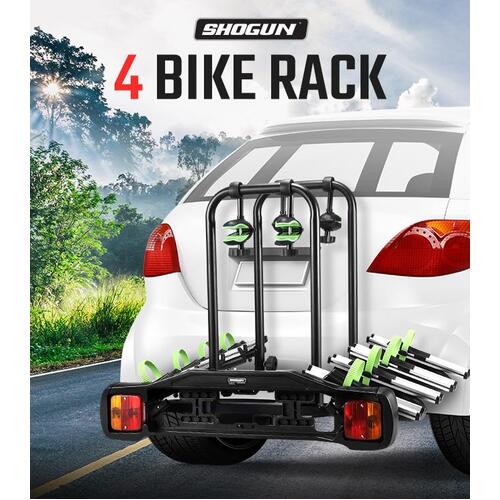 4 Bike Bicycle Carrier Car Rear Rack Holder Towball Mount Platform Steel w/ Lock