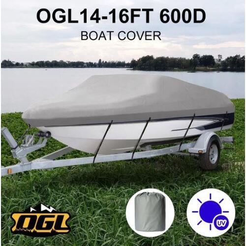 OGL 14-16 ft Trailerable Boat Cover Waterproof Marine Grade Fabric for V Hull