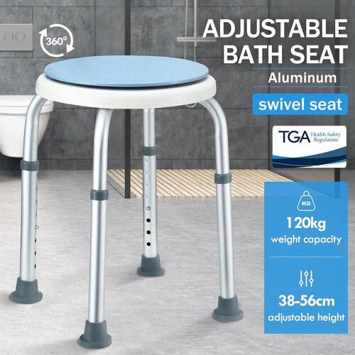 Swivel Shower Chair Bath Stool Seat Aluminum Adjustable Bathroom Bathtub Bench