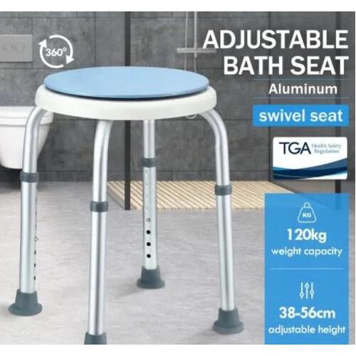 Swivel Shower Chair Bath Stool Seat Aluminum Adjustable Bathroom Bathtub Bench