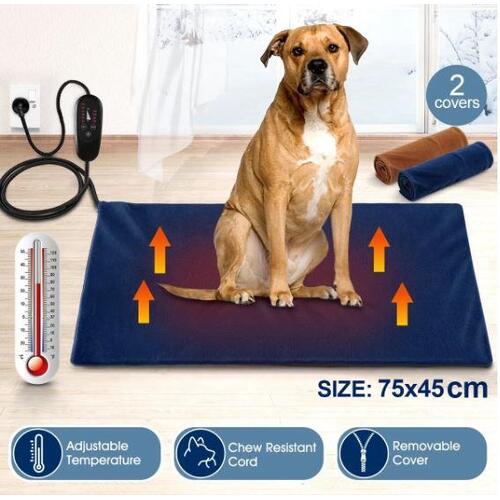 75x45cm Petscene Electric Heated Dog Cat Pad Pet Heater Heating Heat Bed Mat