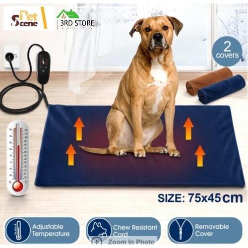 75x45cm Petscene Electric Heated Dog Cat Pad Pet Heater Heating Heat Bed Mat