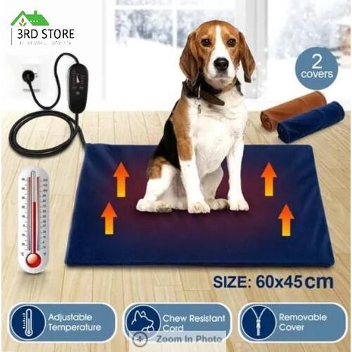 Large Petscene Pet Heater Heating Pad Electric Heated Dog Cat Pad Mat 60x45cm