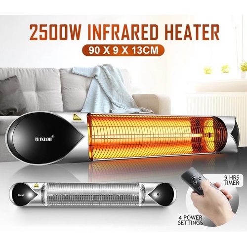 Maxkon 2500W Carbon Fibre Infrared Heater Instant Heat Outdoor Patio Heater Bar