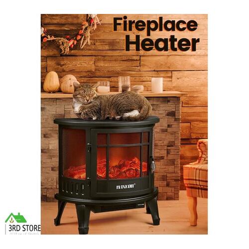 RETURNs MAXKON Electric Fireplace Freestanding Stove Heater LED Flame Effect 1800W