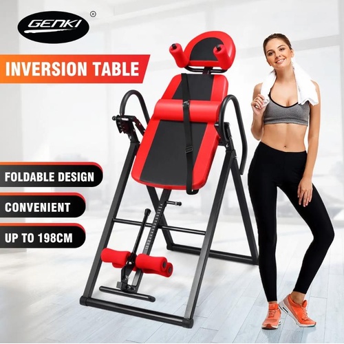 Genki Gravity Inversion Table Heavy Duty Folding Adjustable Home Fitness Machine