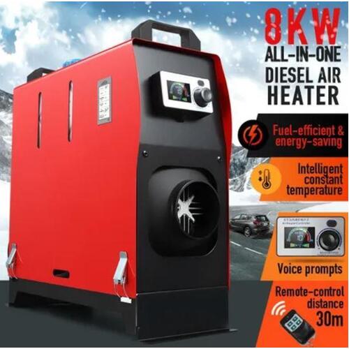 RETURNs Diesel Air Heater 12V 8kW Parking Heater All-in-one LCD w/Remote Control Red