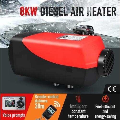 RETURNs 12V 8kW Diesel Air Heater Kit Tank LCD Portable Vehicle Heater w/ Voice Prompts