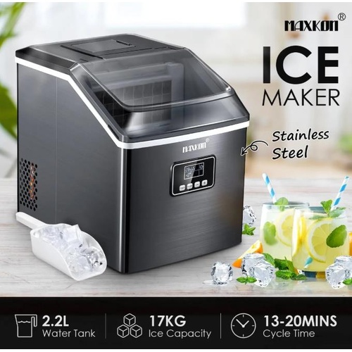 Maxkon 17KG Portable Commercial Ice Maker Machine Stainless Steel Fast Freezer B