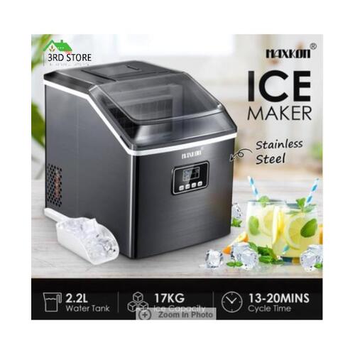 Maxkon 17KG Portable Commercial Ice Maker Machine Stainless Steel Fast Freezer B