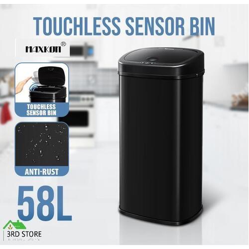 58L Rubbish Bin Touchless Motion Sensor Dustbin Automatic Kitchen Trash Can BK