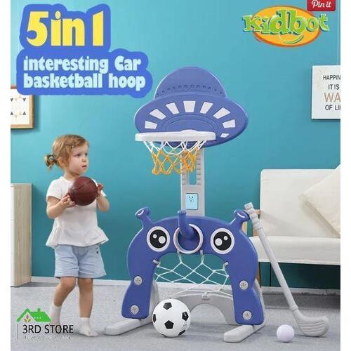 Kids Basketball Hoop Stand Set Ring Toss Golf Game Football Gate Activity Centre