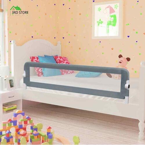 Toddler Safety Bed Rail Grey 150x42 cm Polyester