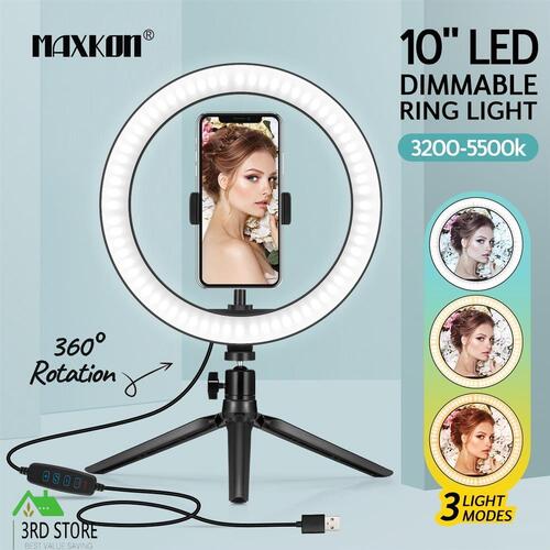10" 120 LED Ring Light Dimmable Desktop Lamp Kit Youtube Selfie Tripod Stand
