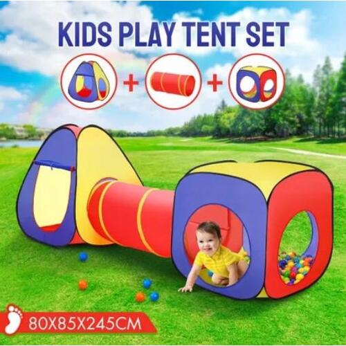 Kids Play Tent with Tunnel Set Children Teepee Tent Play House with Crawl Tunnel