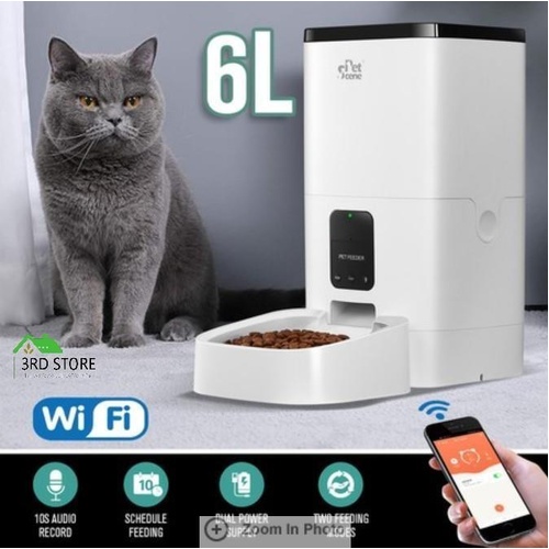 RETURNs Petscene 6L Automatic Pet Feeder Wi-Fi Enabled Smart Dog Cat Feeder with App