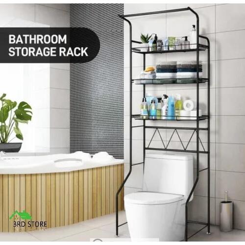 3-Tier Steel Freestanding Bathroom Rack Shelves Over Toilet Washer Shelf Laundry