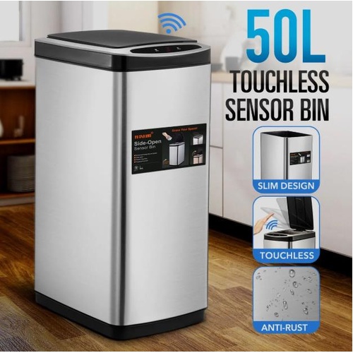 50L Smart Sensor Bin Kitchen Rubbish Recycling Bin Infrared Motion Sensor Trash