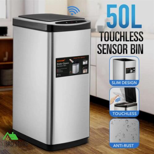 50L Smart Sensor Bin Kitchen Rubbish Recycling Bin Infrared Motion Sensor Trash