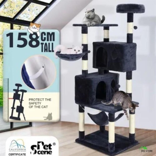 Petscene 158cm Multilevel Cat Tree Scratching Post Cat Climbing Tree Play Center