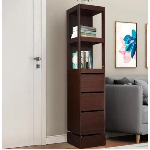RETURNs 360-Degree Swivel Bookcase Cabinet Shelves Full length Mirror Storage Drawer